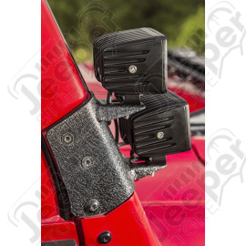 Light Mount Kit, Dual A-Pillar; 97-06 Jeep Wrangler TJ/LJ