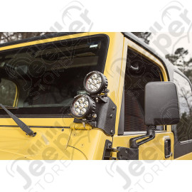 Light Kit, Dual A-Pillar, 3.5 Inch, Round; 97-06 Jeep Wrangler TJ/LJ