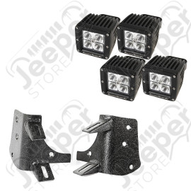 Light Kit, Dual A-Pillar, 3 Inch, Square; 97-06 Jeep Wrangler TJ/LJ