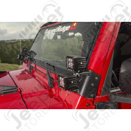 Light Kit, Dual A-Pillar, 3 Inch, Square; 97-06 Jeep Wrangler TJ/LJ