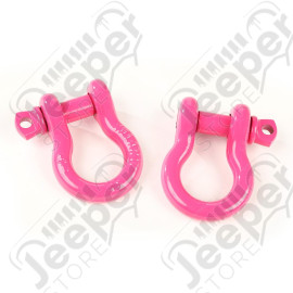 D-Ring Shackle Kit, 3/4 inch, Pink, Steel, Pair
