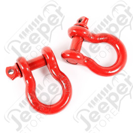 D-Ring Shackle Kit, 7/8 inch, Red, Steel, Pair
