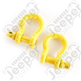 D-Ring Shackle Kit, 3/4 inch, Yellow, Pair