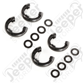 D-Ring Isolator Kit, Black, 2 Pair, 3/4 inch