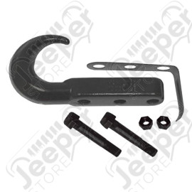 Tow Hook, Front, Black; 42-02 Jeep CJ/Wrangler YJ/TJ