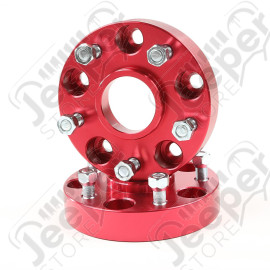 Wheel Spacer Kit, 1.25 Inch, Red, 5x5; 99-04 Jeep Grand Cherokee WJ