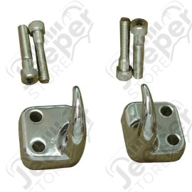 Tow Hook Kit, Front, Chrome; 97-06 Jeep Wrangler TJ