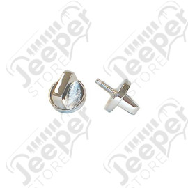 Windshield Knob Kit, Interior, Chrome; 76-86 Jeep CJ