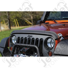 Hood Bug Deflector, Matte Black; 07-18 Jeep Wrangler JK/JKU