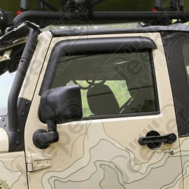 Window Visor Kit, Matte Black; 07-18 Jeep Wrangler JK, 2 Door