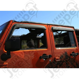 Window Visor Kit, Matte Black; 07-18 Jeep Wrangler JK, 4 Door