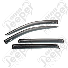 Window Visor Kit, 4-piece, Black; 14-18 Jeep Cherokee KL