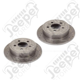 Brake Rotor Kit, Front, 12 inch, Drilled/Slotted; 00-06 YJ/XJ