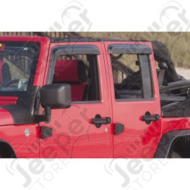 Window Rain Deflectors; 07-18 Jeep Wrangler JKU
