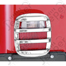 Light Cover Kit, Tail Light, Chrome; 76-06 Jeep CJ/Wrangler YJ/TJ