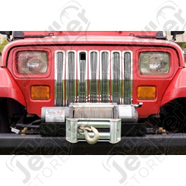 Grille Insert, Billet Style, Chrome; 87-95 Jeep Wrangler YJ