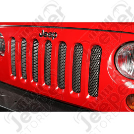 Grille Insert, Satin Stainless Steel; 07-18 Jeep Wrangler JK