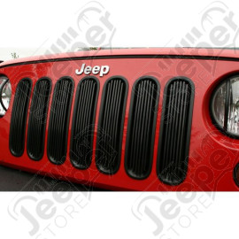 Grille Insert, Billet Style, Black; 07-18 Jeep Wrangler JK