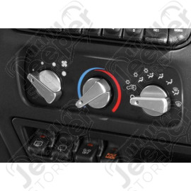 Dash Knob Kit, Climate Control, 3 Piece, Aluminum, Blue; 99-06 TJ