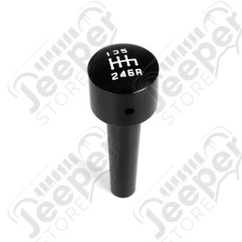 Transmission Shift Knob, Manual, Billet Aluminum, Black; 07-10 Jeep JK