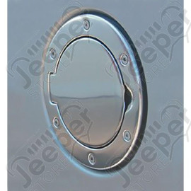 Gas Cap Door, Non-Locking, Polished Aluminum; 97-06 Jeep Wrangler TJ