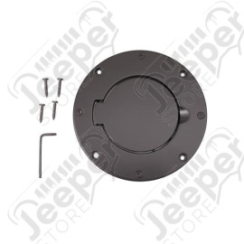 Gas Cap Door, Non-Locking, Black; 97-06 Jeep Wrangler TJ