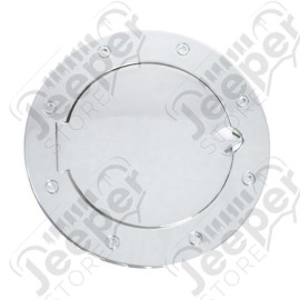 Gas Cap Door, Non-Locking, Chrome; 07-18 Jeep Wrangler JK