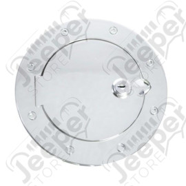 Gas Cap Door, Locking, Chrome; 07-18 Jeep Wrangler JK