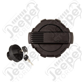 Elite Gas Cap Door/Cap Kit, Locking, Black; 07-18 Jeep Wrangler JK