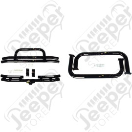 Tube Bumper Kit, 3 Inch, Side Steps, Black; 76-83 Jeep CJ5