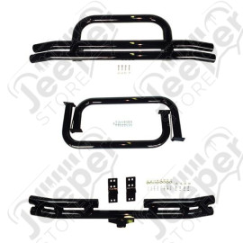 Tube Bumper Kit, 3 Inch, Side Steps, Black; 76-86 Jeep CJ7/CJ8