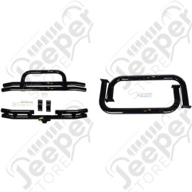 Tube Bumper Kit, 3 Inch, Side Steps, Black; 87-06 Jeep Wrangler YJ