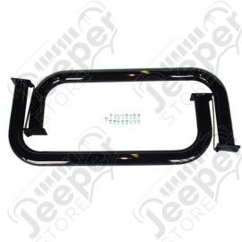 Tube Side Step Kit, Black, Round; 76-86 Jeep CJ7
