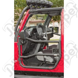Tube Doors, Front, Textured Black; 07-18 Jeep Wrangler JK