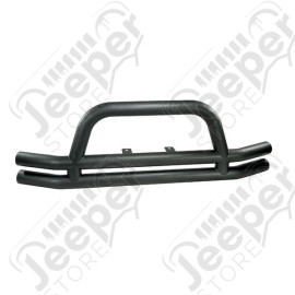 Double Tube Bumper, Front, 3 Inch, Black; 76-06 Jeep CJ/Wrangler YJ/TJ