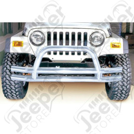 Double Tube Bumper, Front, 3 Inch, Stainless Steel; 76-06 CJ/YJ/TJ