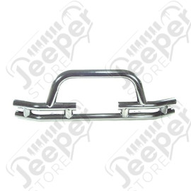 Tube Bumper, Front, 3 Inch, Stainless, Winch Ready; 76-06 CJ/YJ/TJ