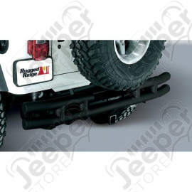 Double Tube Bumper, Rear, 3 Inch, Hitch; 55-86 Jeep CJ