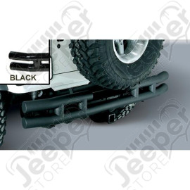 Double Tube Bumper, Rear, 3 Inch, Hitch; 87-06 Jeep Wrangler YJ/TJ