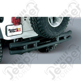 Double Tube Bumper, Rear, 3 Inch, Hitch; 55-86 Jeep CJ