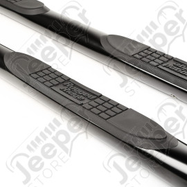 Tube Side Step Kit, Round, 3 Inch, Black; 15-18 Jeep Renegade BU