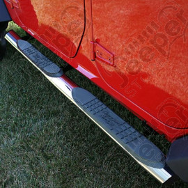 Tube Side Step Kit, Oval, 4.25 Inch, Stainless; 07-18 Wrangler, 4 Door