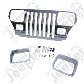 Grille Overlay, Chrome; 87-95 Jeep Wrangler YJ