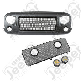 Spartan Grille Insert Kit, LED Lights; 07-18 Jeep Wrangler JK