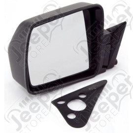 Door Mirror, Left, Manual, Black; 84-96 Jeep Cherokee XJ