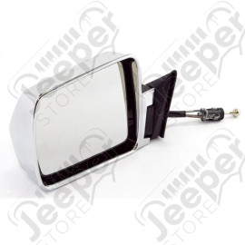 Door Mirror, Left, Chrome; 84-96 Jeep Cherokee XJ