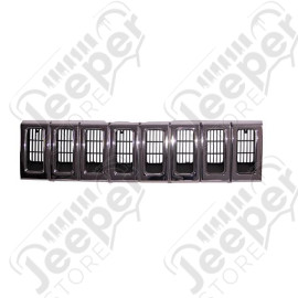 Grille Insert, Gray/Chrome; 93-98 Jeep Grand Cherokee ZJ