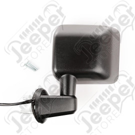 Door Mirror, Left, Power, Heated, Black; 15-18 Jeep Wrangler JK