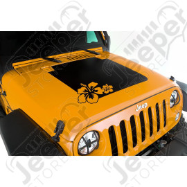Hood Decal, Hibiscus; 07-18 Jeep Wrangler JK