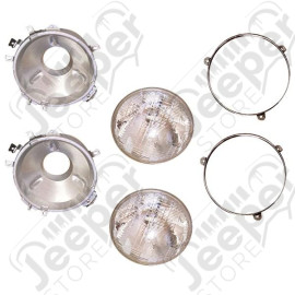 Headlight Assembly Kit; 72-86 Jeep CJ
